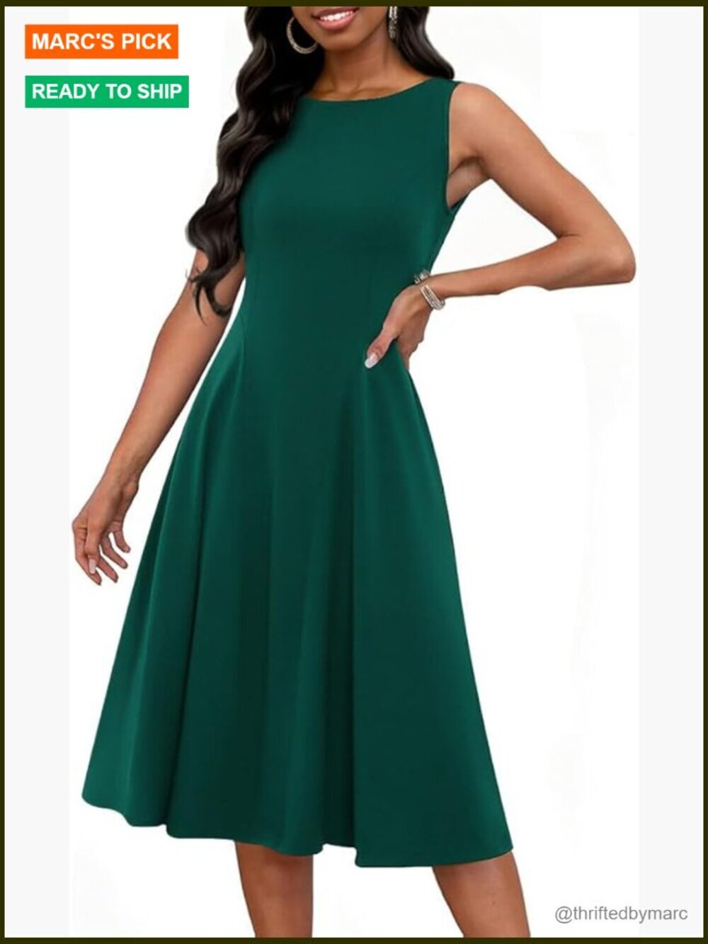 Sleeveless Cocktail Dress Midi A-Line Fit Flare with Pockets